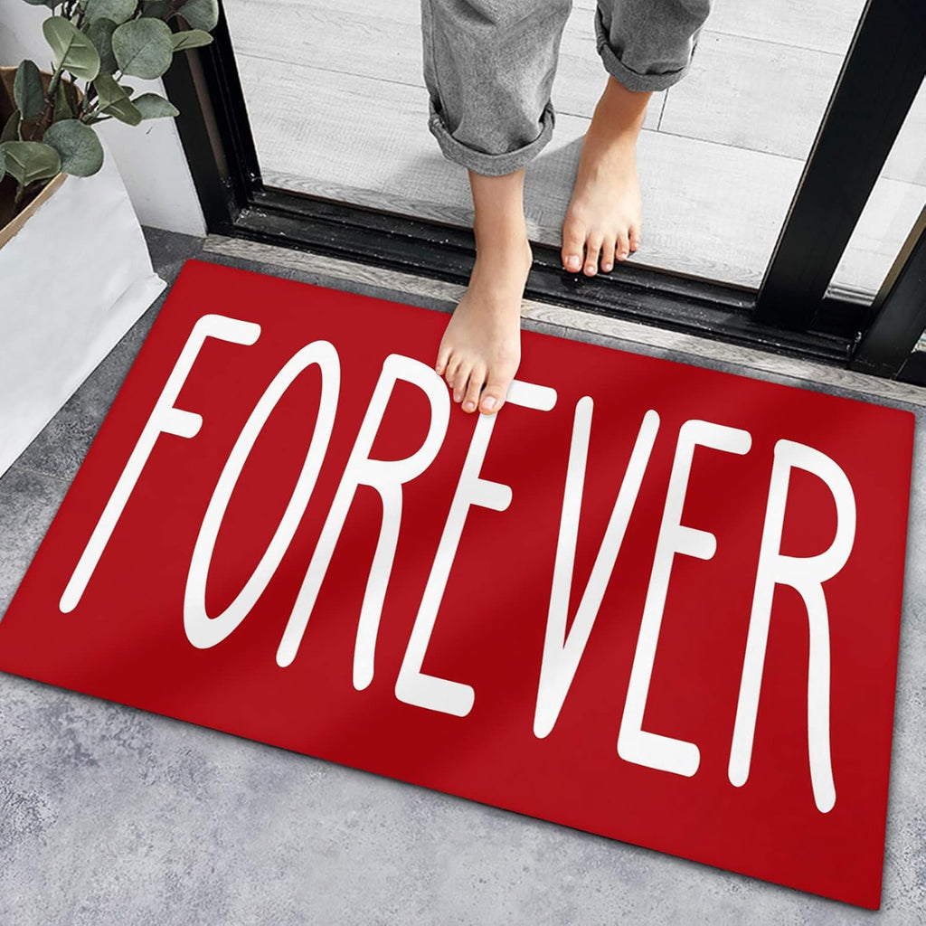 Valentine's Day Non Slip Door Mat Red White A7