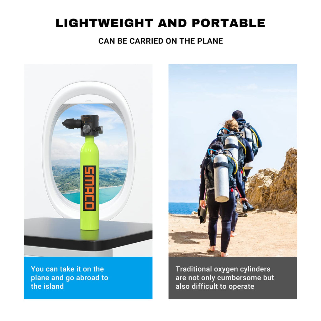Mini Scuba Tank 0.5L Portable Diving Bottle with Adapter G7
