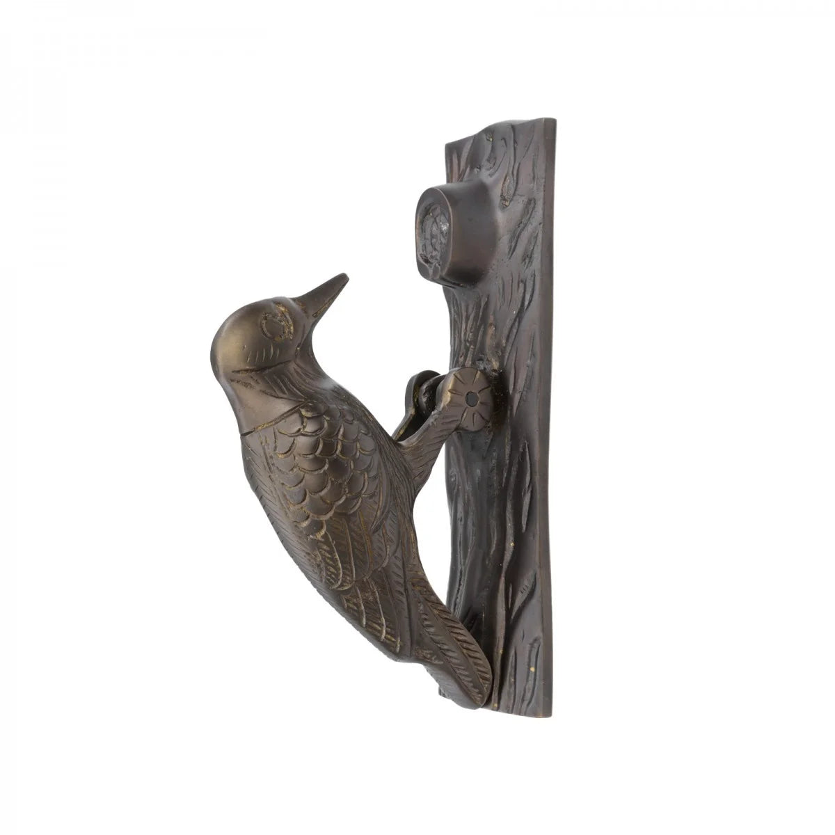 Door Knocker for Front Door 6.5in Antique Brass Woodpecker a7