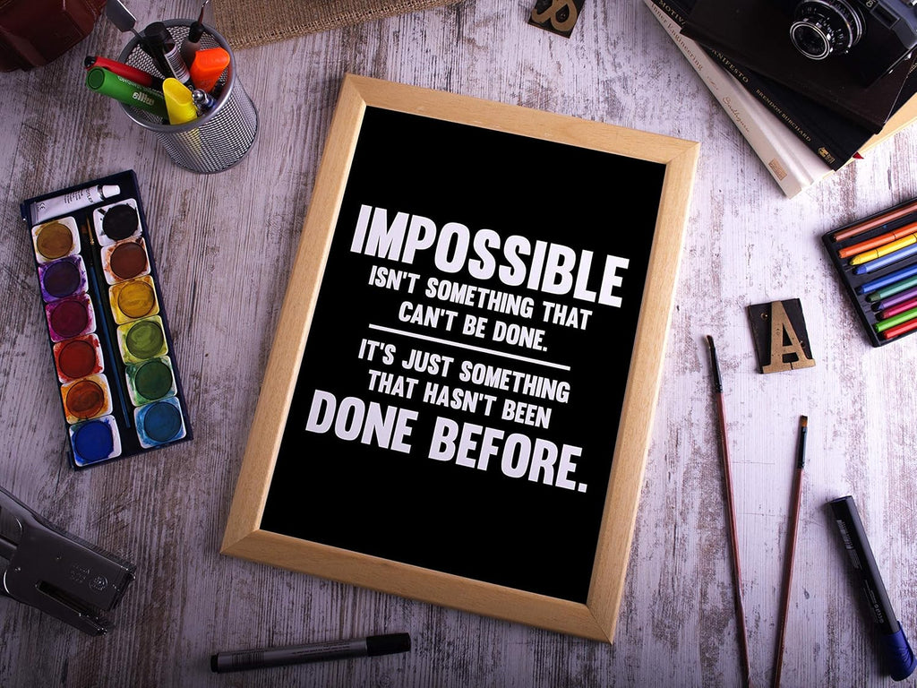 Motivational Quote Poster Print, Office Wall Decor Unframed k7
