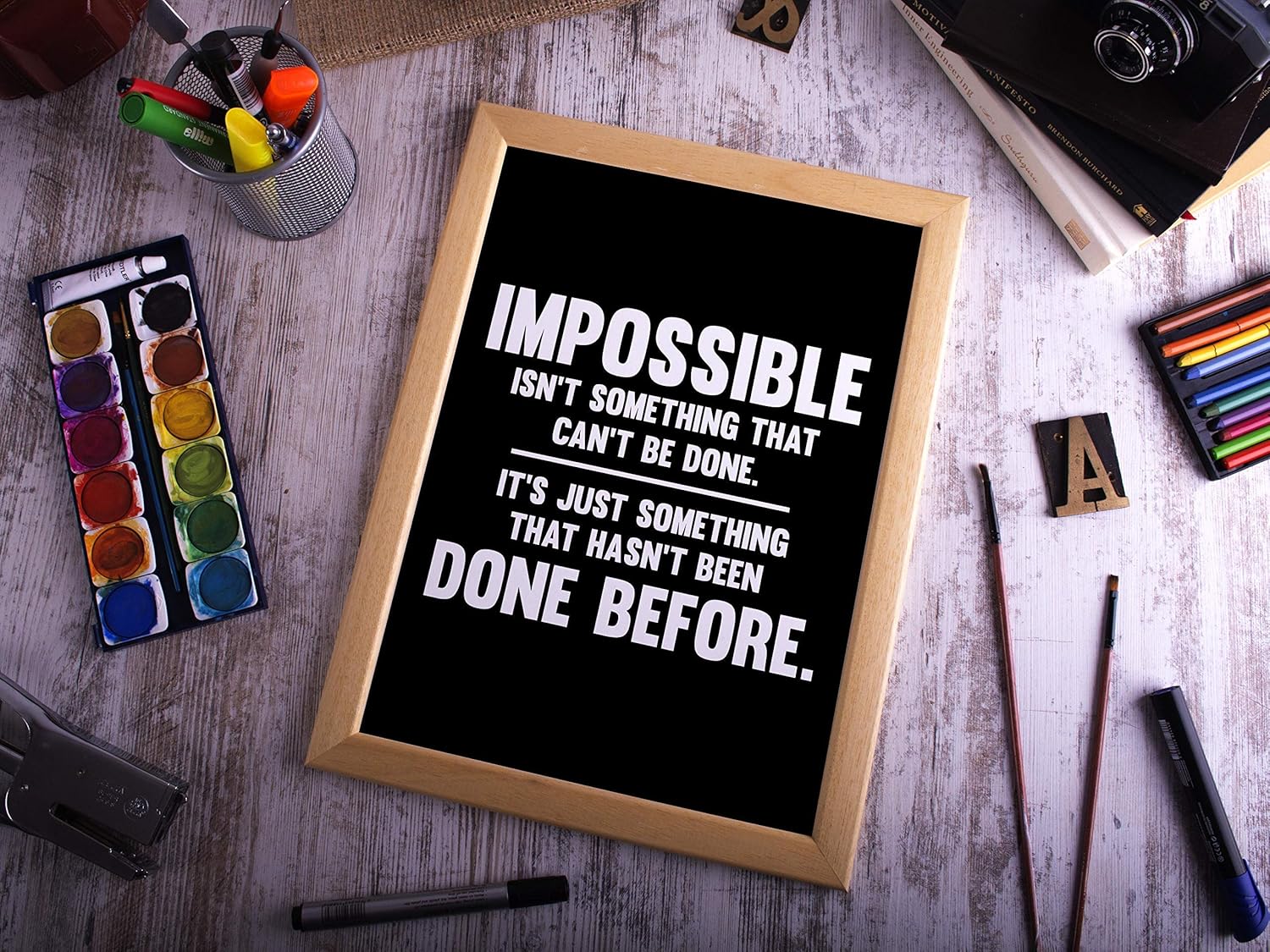 Motivational Quote Poster Print, Office Wall Decor Unframed k7
