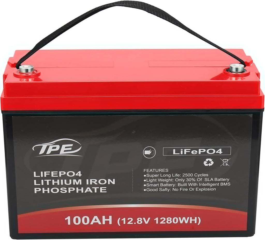 LiFePO4 Lithium Battery 24V 100AH, Rechargeable Lithium Iron Battery, Deep Cycle Lithium Phosphate Battery Built-in BMS 4000+ Life Cycles for RV, Marine, Camping, Boat(24V 100AH)