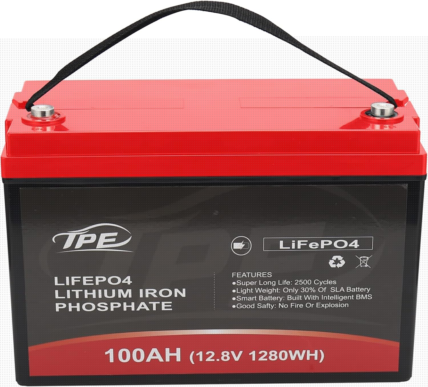 LiFePO4 Lithium Battery 24V 100AH, Rechargeable Lithium Iron Battery, Deep Cycle Lithium Phosphate Battery Built-in BMS 4000+ Life Cycles for RV, Marine, Camping, Boat(24V 100AH)