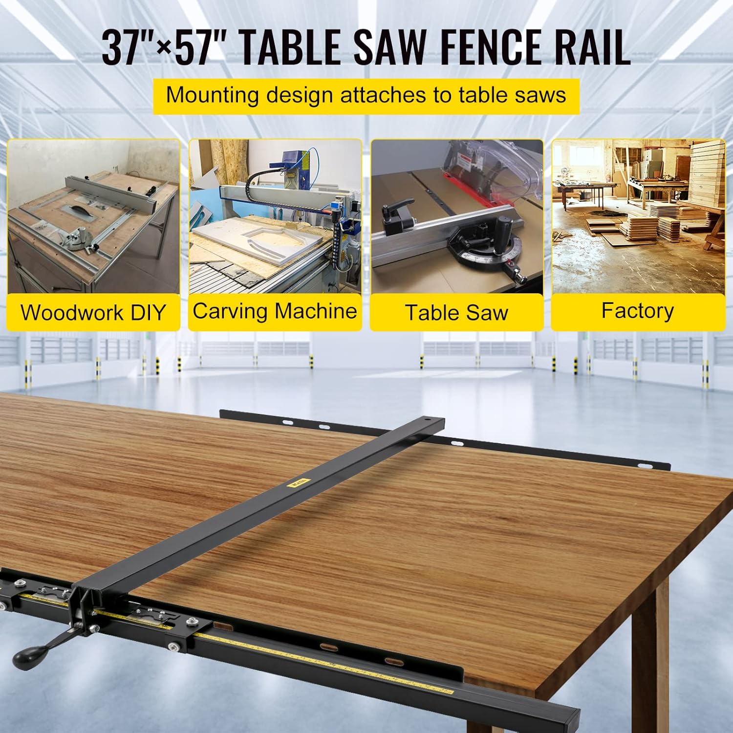 Table Saw Fence System 57x57 Rail Metric/Imperial Scale A7