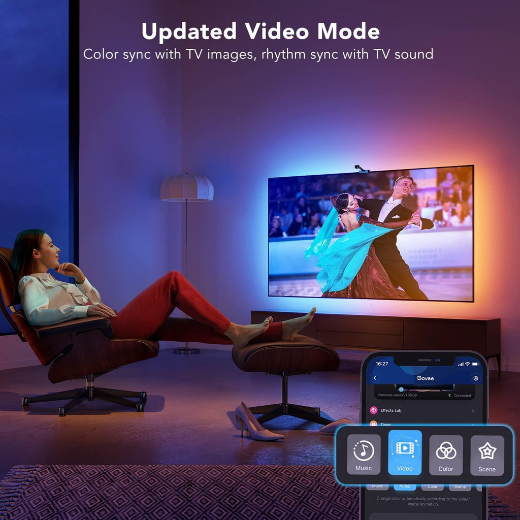 TV LED Backlight with Camera, RGBIC Wi-Fi, 55-65 inch, App Control A7k