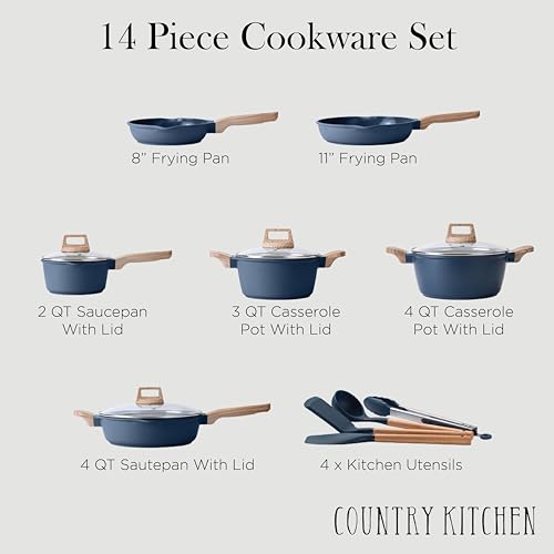 Nonstick Cookware Set with Frying Pans & Saucepans q7