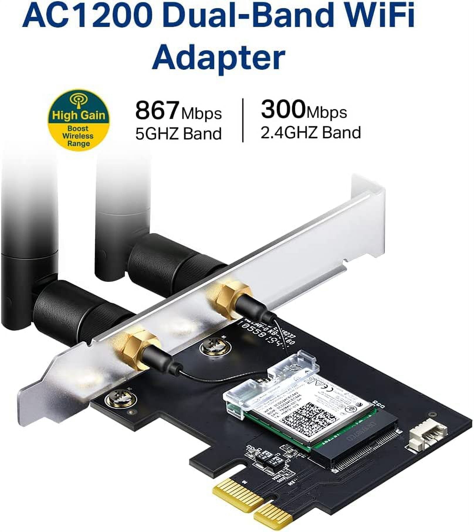 AC1200 PCIe WiFi Card with Bluetooth 4.2, Dual Band k7