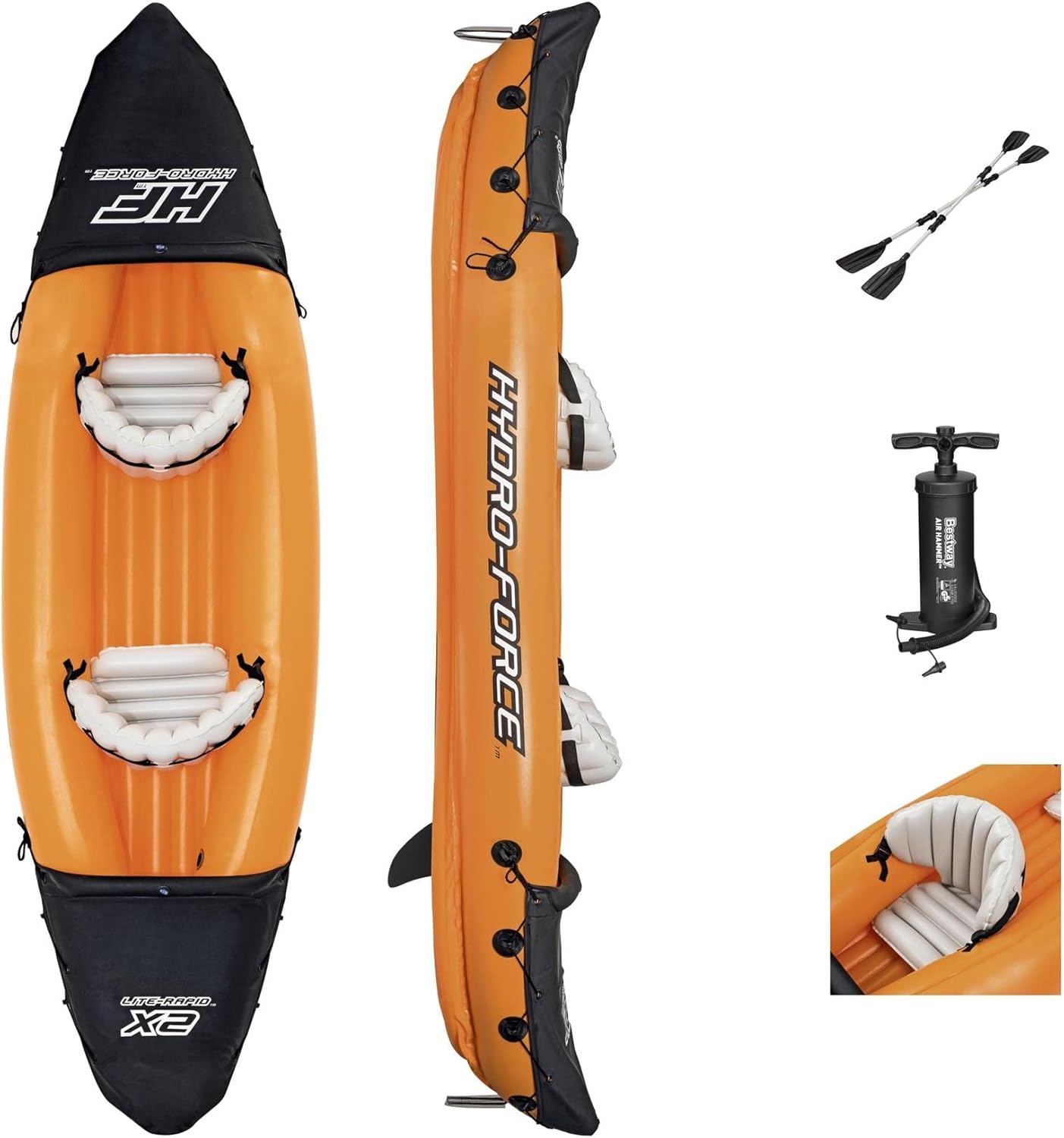 Inflatable Kayak 2 Person with Pump Paddles a7