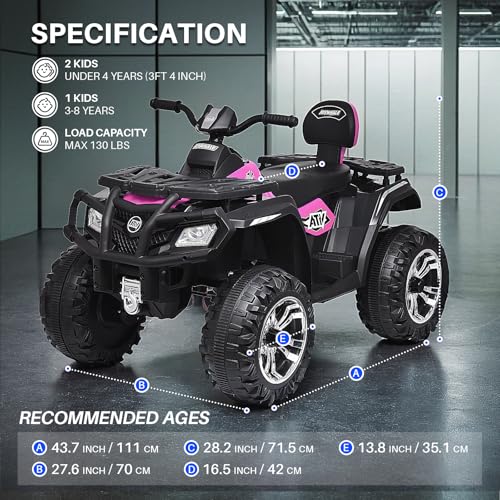 Kids Ride on ATV Car 4WD Electric Vehicle with Music & Headlights q7