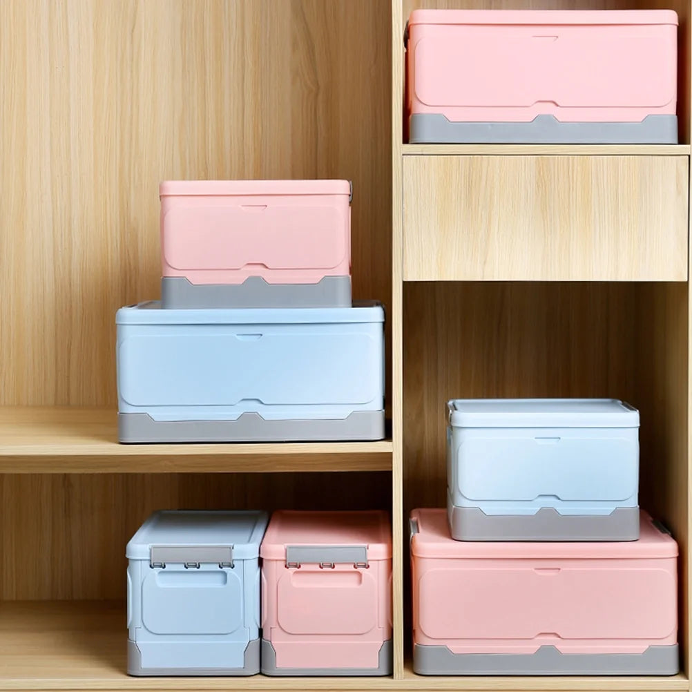 Foldable Storage Box with Lid for Home Dorm Room P7k
