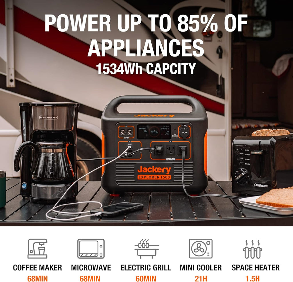 Portable Power Station 1534Wh Generator 1800W AC Outlets RV Camping H7k