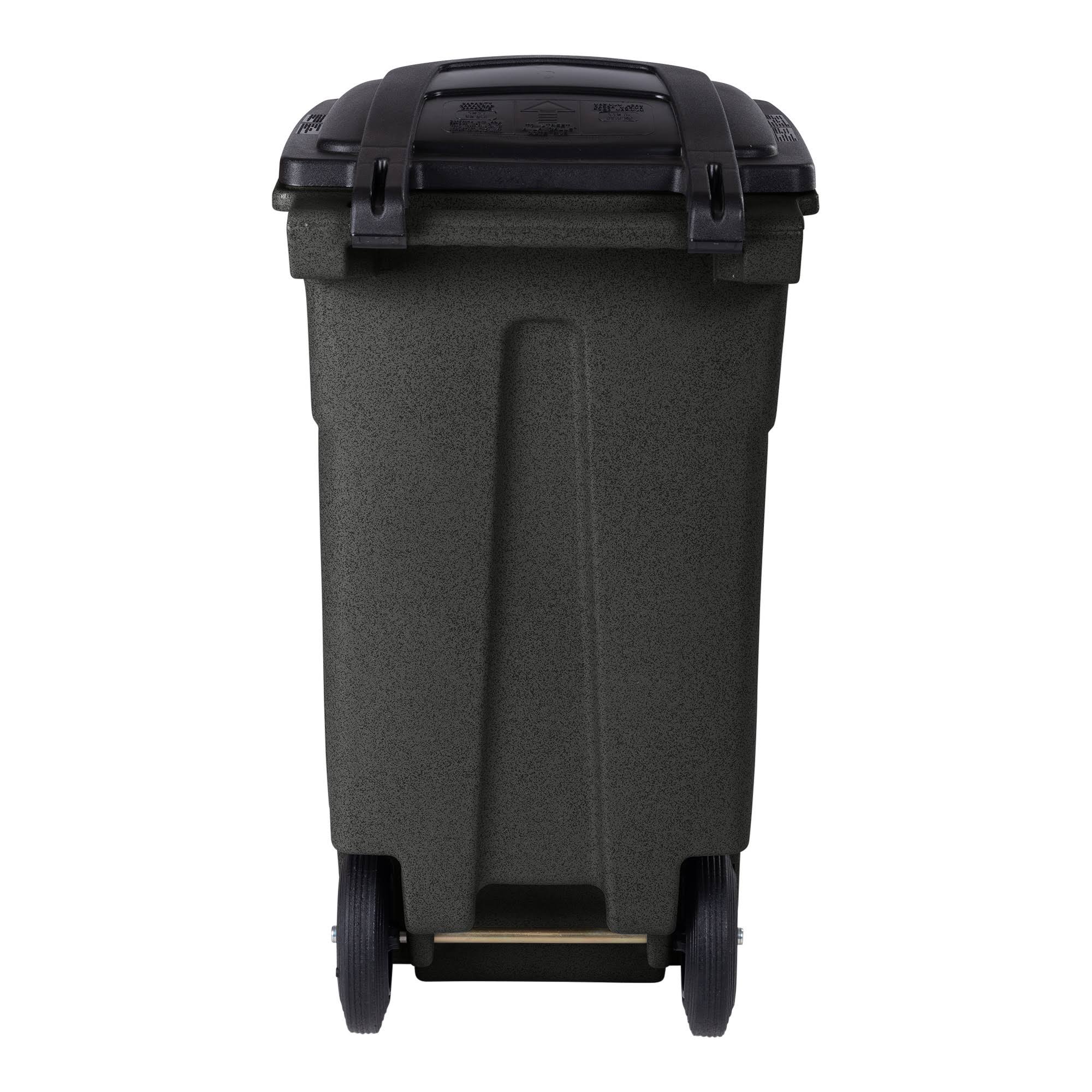 Trash Can with Quiet Wheels and Attached Lid k7