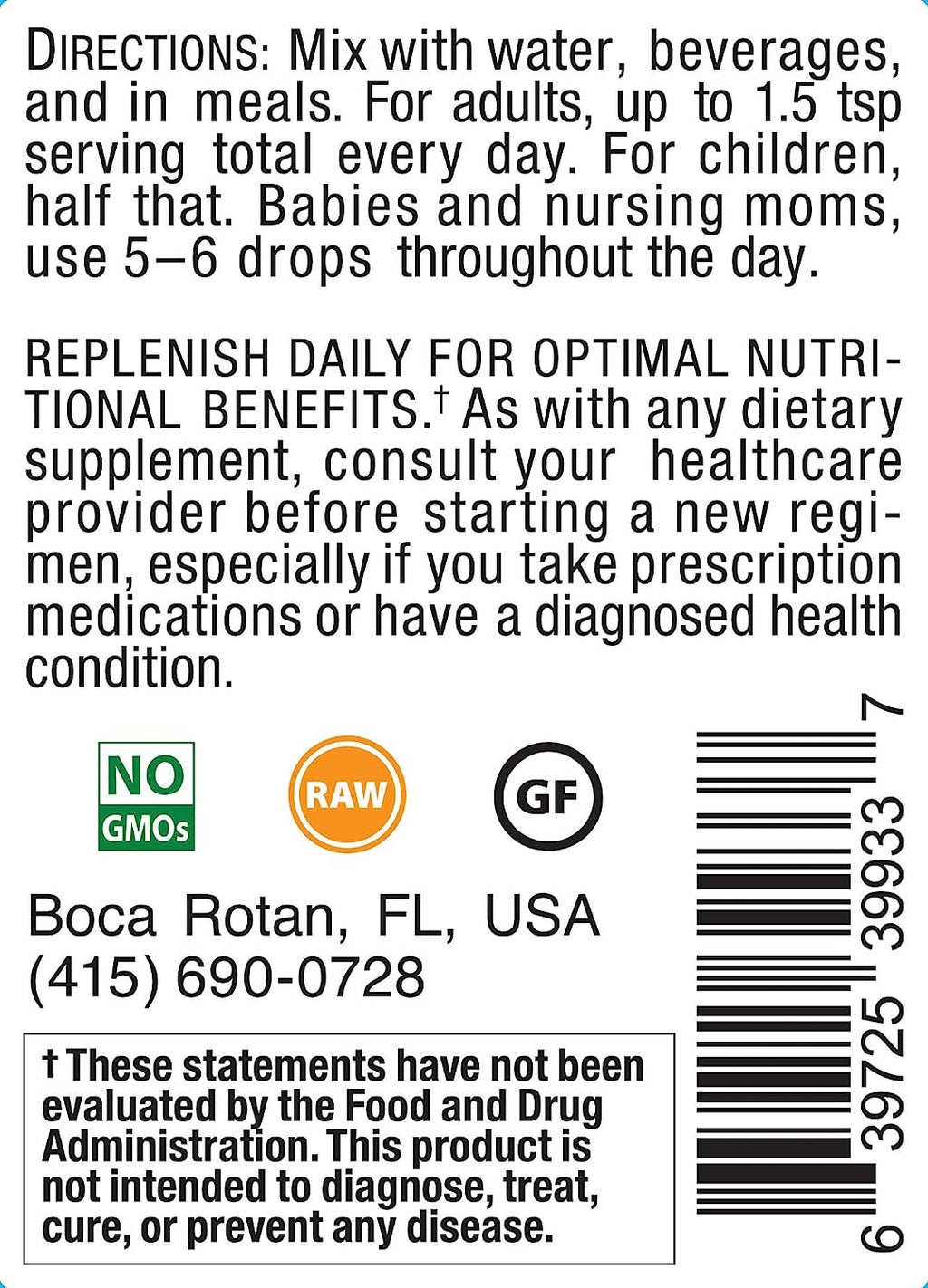 Ocean Minerals Electrolytes Pure Natural Trace Minerals 2 oz k7