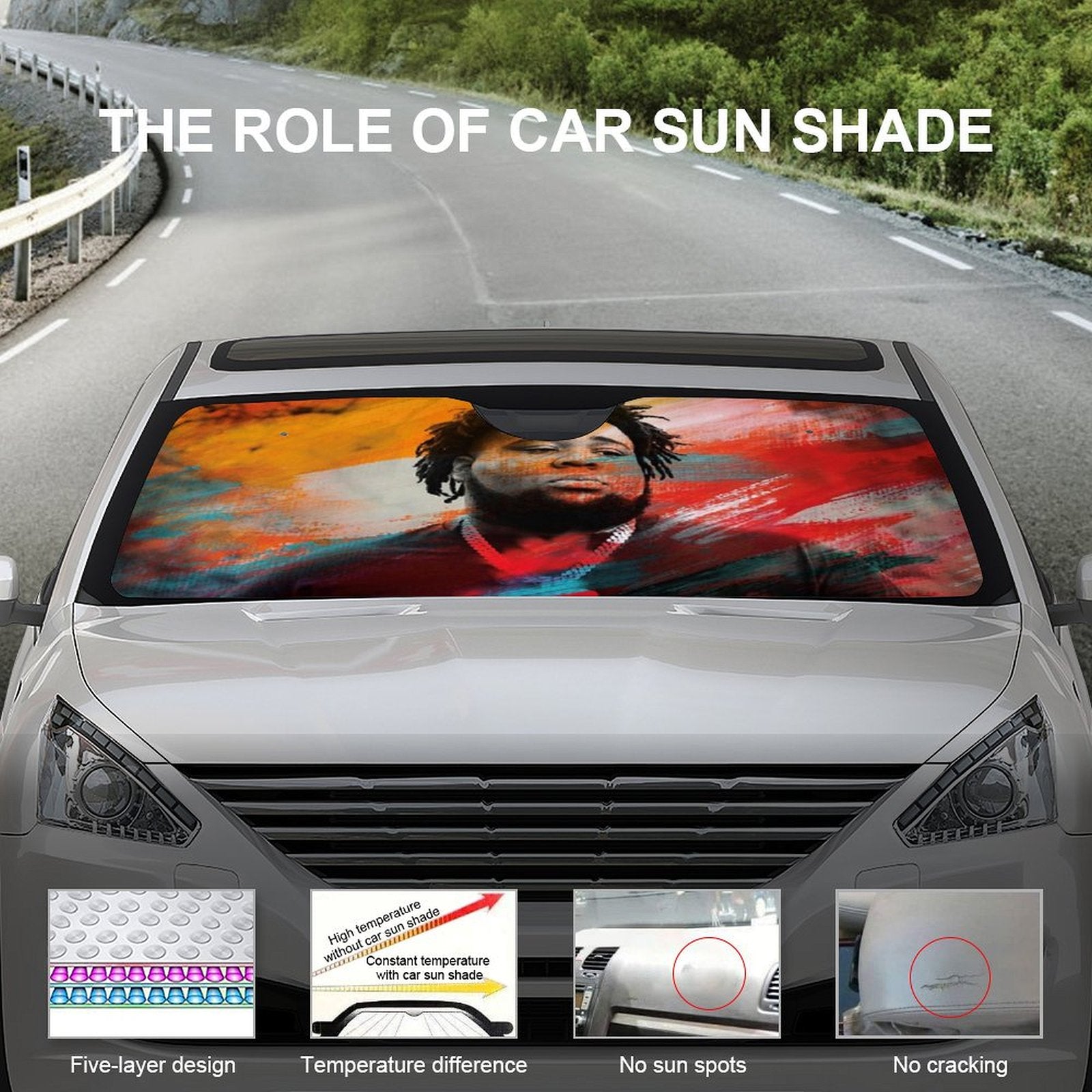 Car Windshield Sunshade Foldable Reflective Visor Cover k7