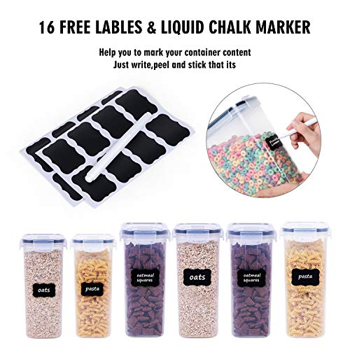 Airtight Cereal Storage Containers 6-Piece Set K7m