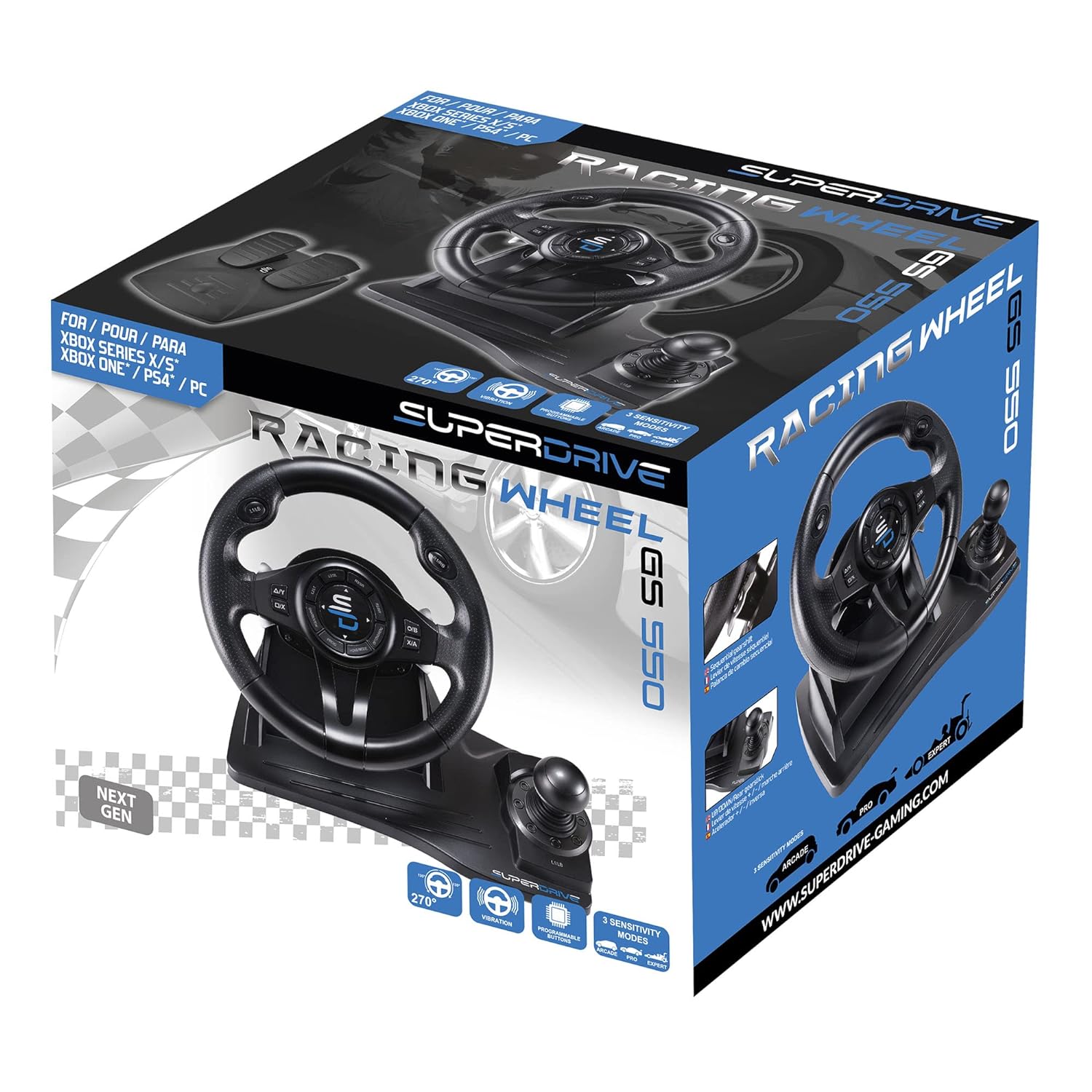 Racing wheel with pedals and shifter for console & PC a7