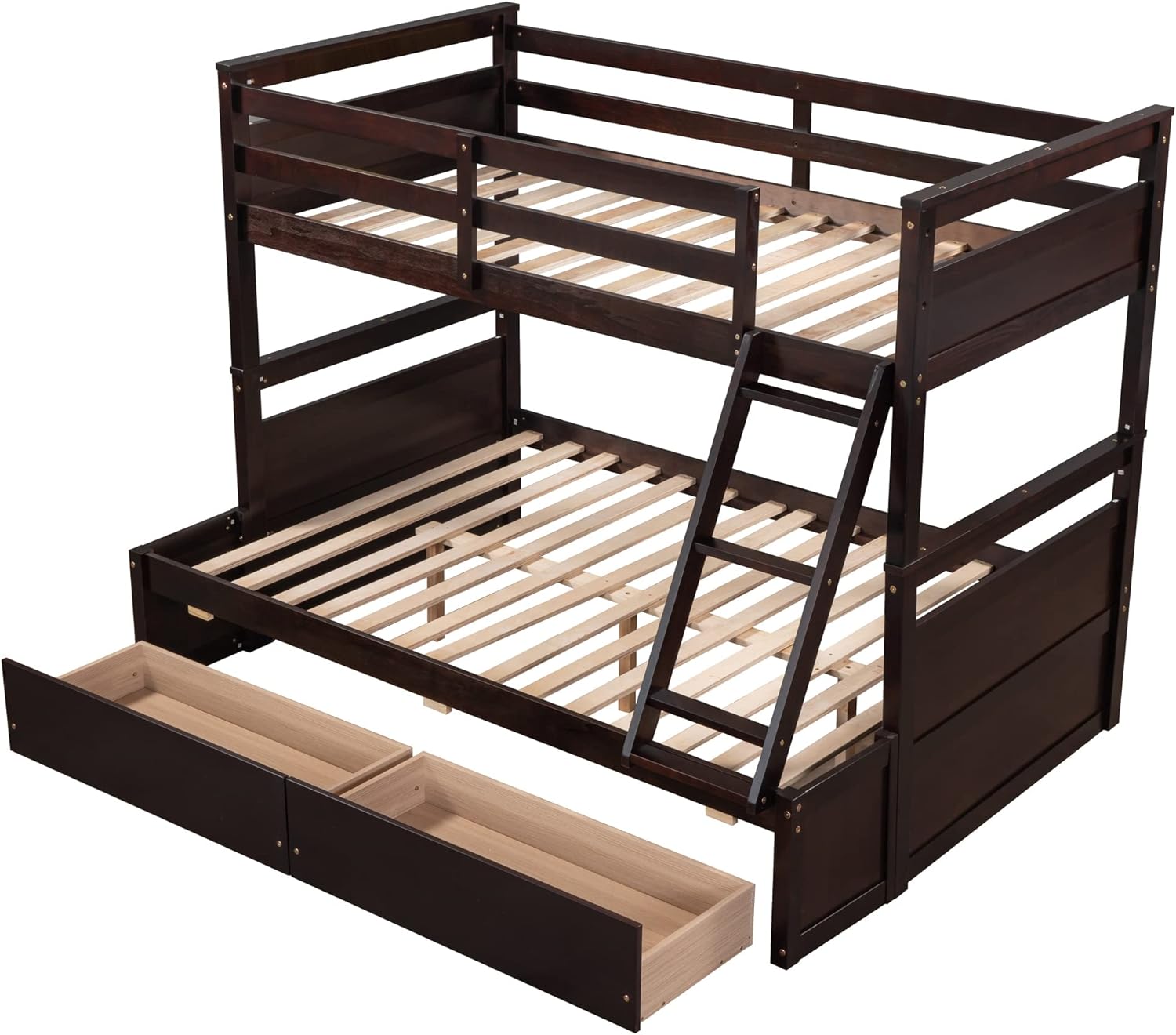Bunk Bed with Storage and Drawers, Convertible to Two Beds 7k