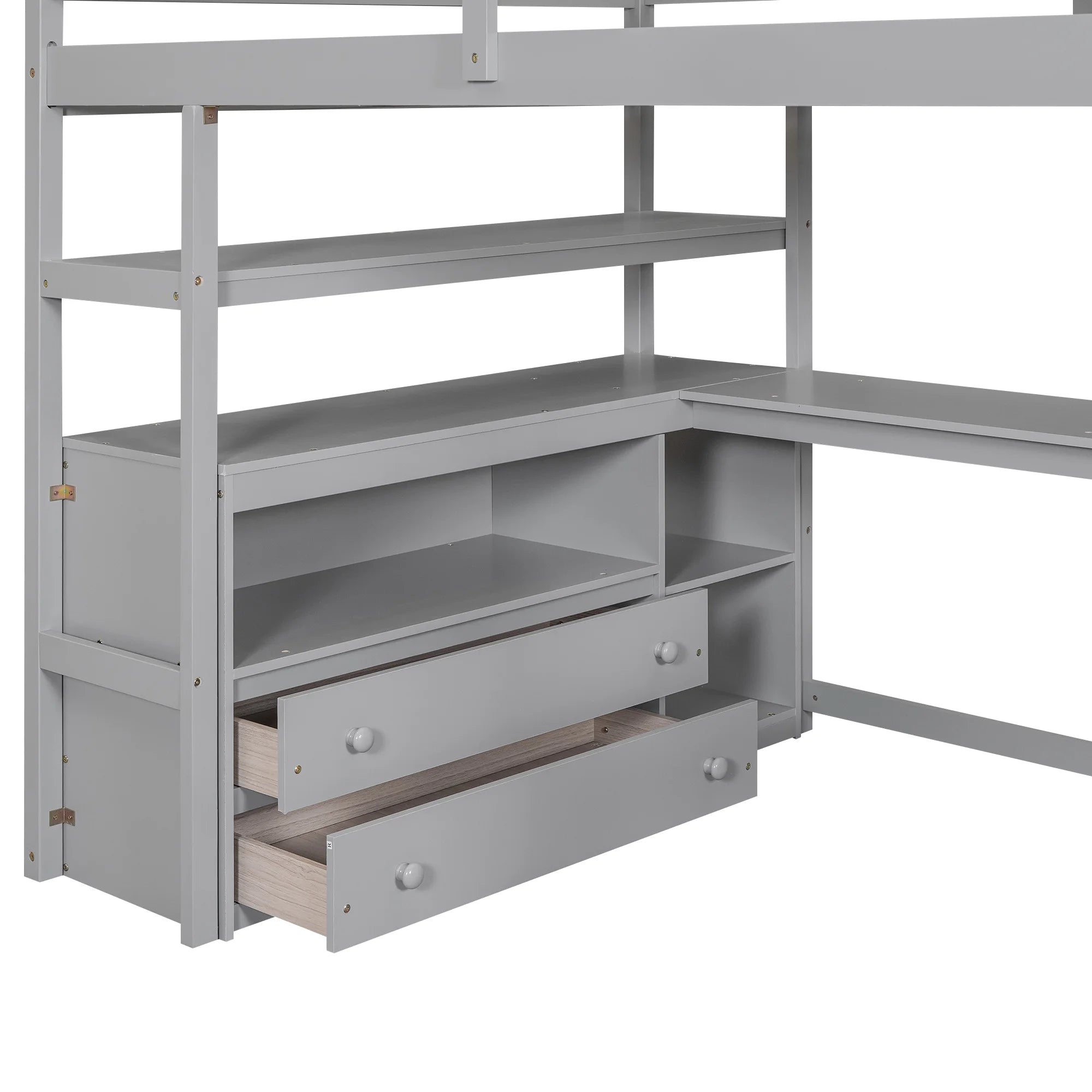 Full Loft Bed with Desk, Storage Stairs & Drawers k7