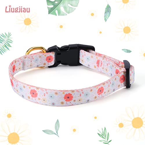 Dog Collar with Pendant for Small Medium Large Dogs White Peach A7