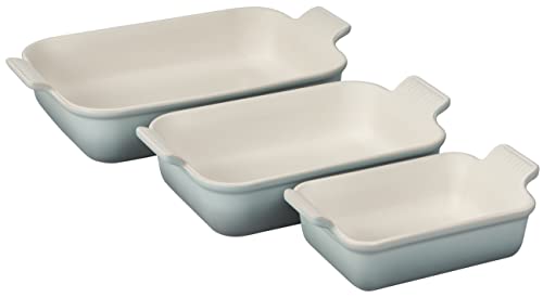 Le Creuset Stoneware Heritage Set 3 Rectangular Dishes, White