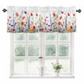 Spring Valance for Windows Kitchen Living Room Valances Rod Pocket Bathroom Small Window Treatment Floral Wild Flower 1 Panel, 42 x 12 Inch