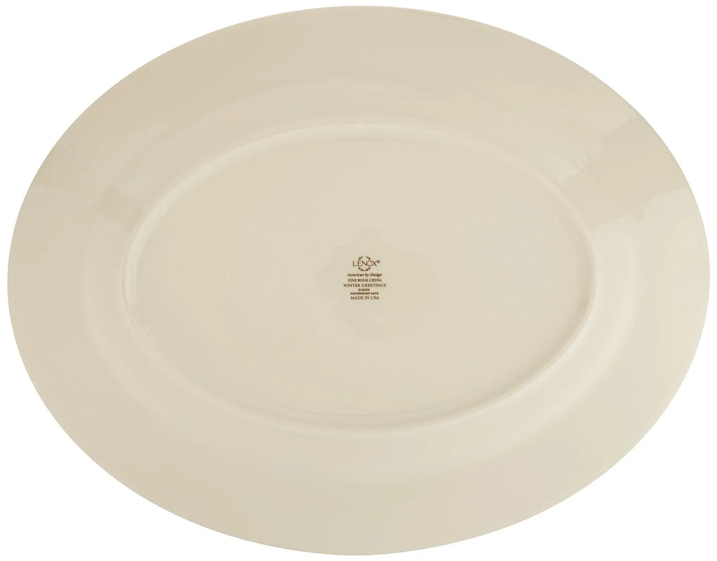 Lenox Winter Greetings Plaid Oval Platter 7k