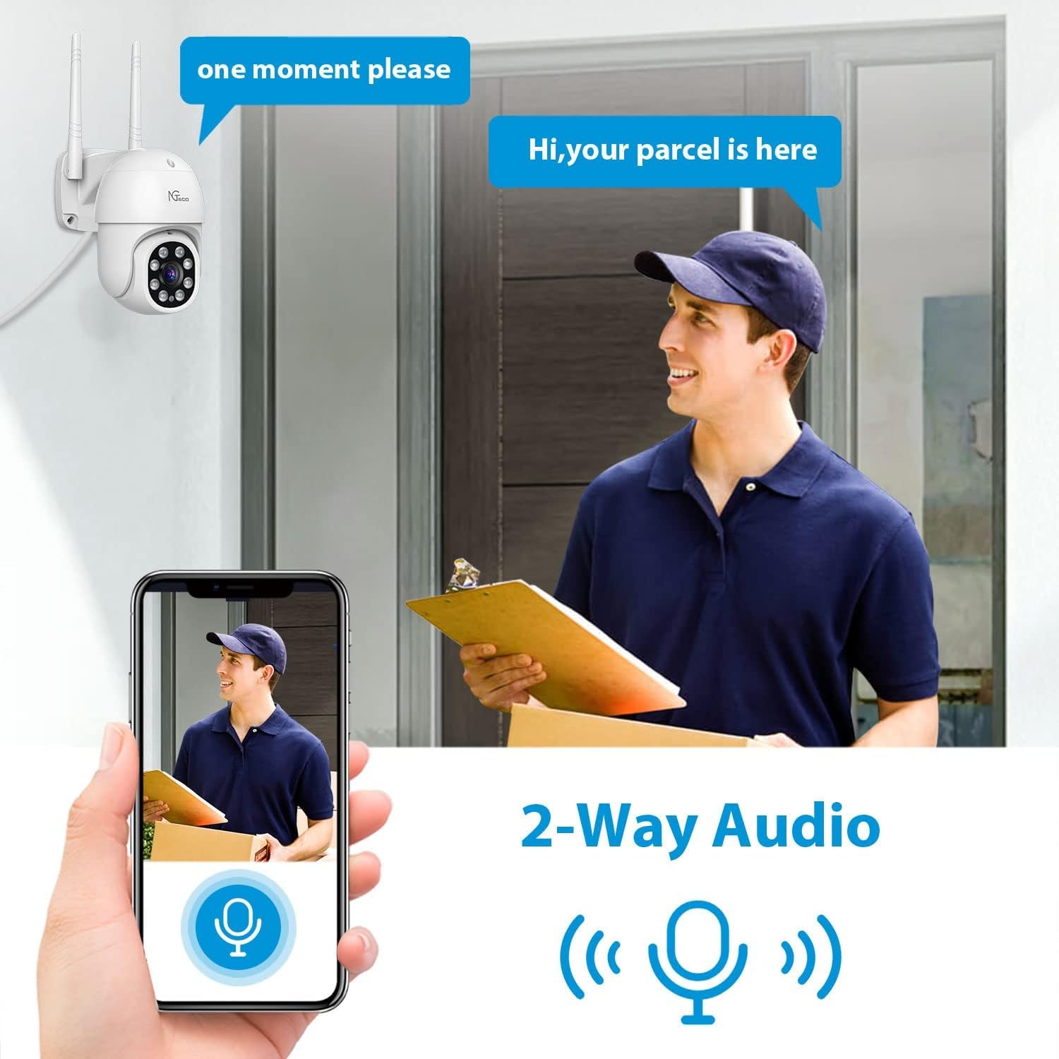 3MP Outdoor Security Camera Pan Tilt 2K WiFi Spotlight Night Vision 2-Way Audio AI Motion Detection A7