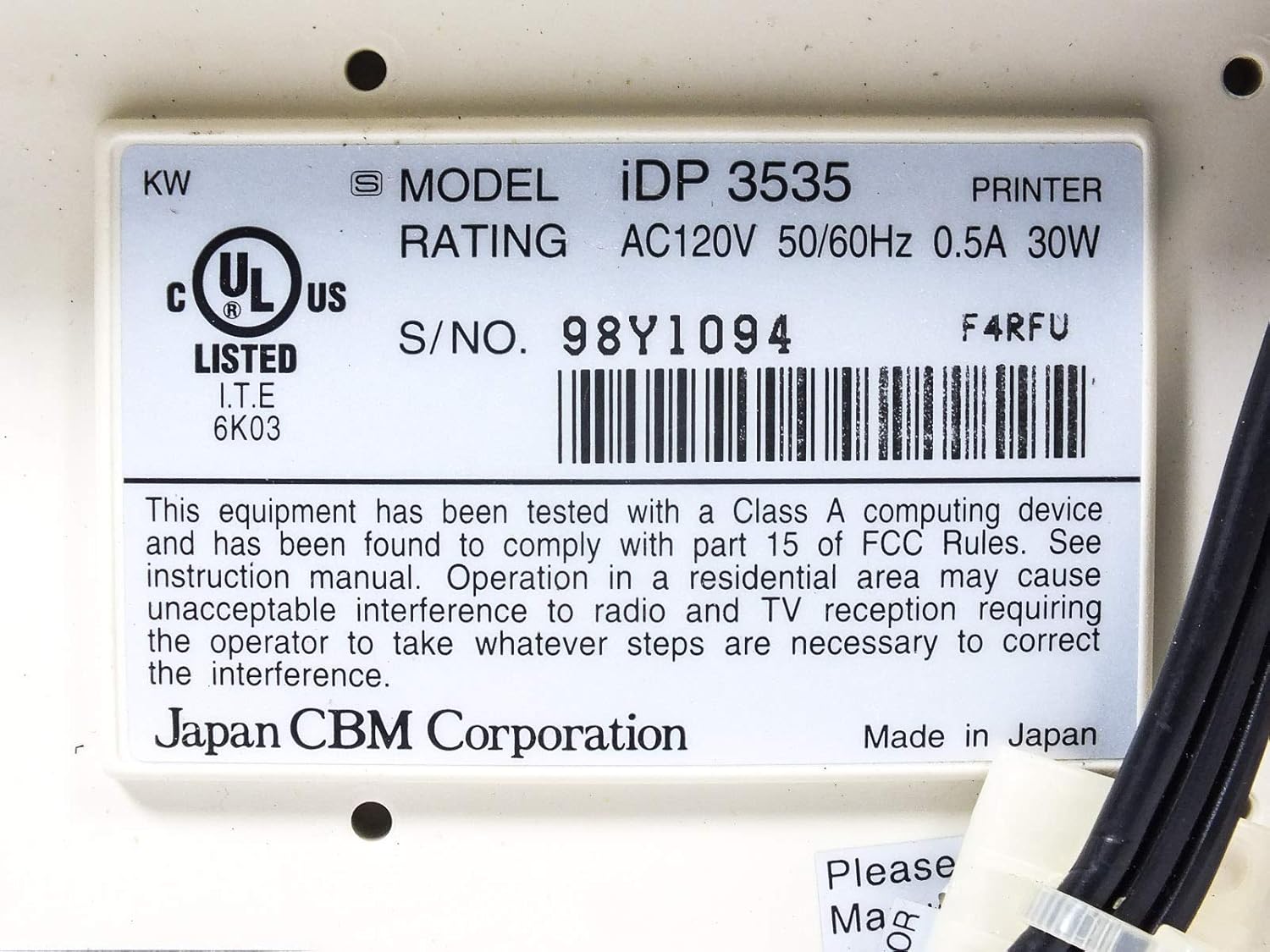 Tractor Feed Printer & Card Reader 7k