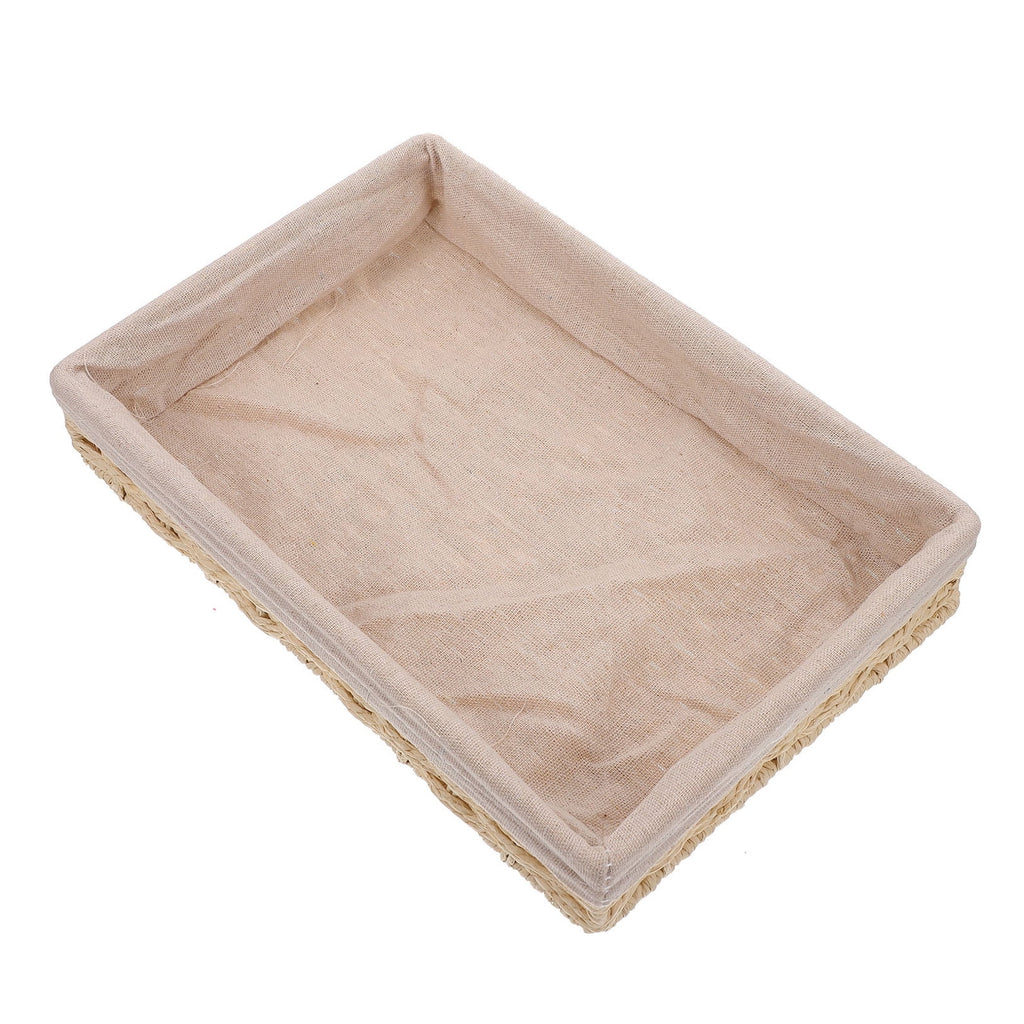 Woven Storage Basket Rattan Bin Beige k7