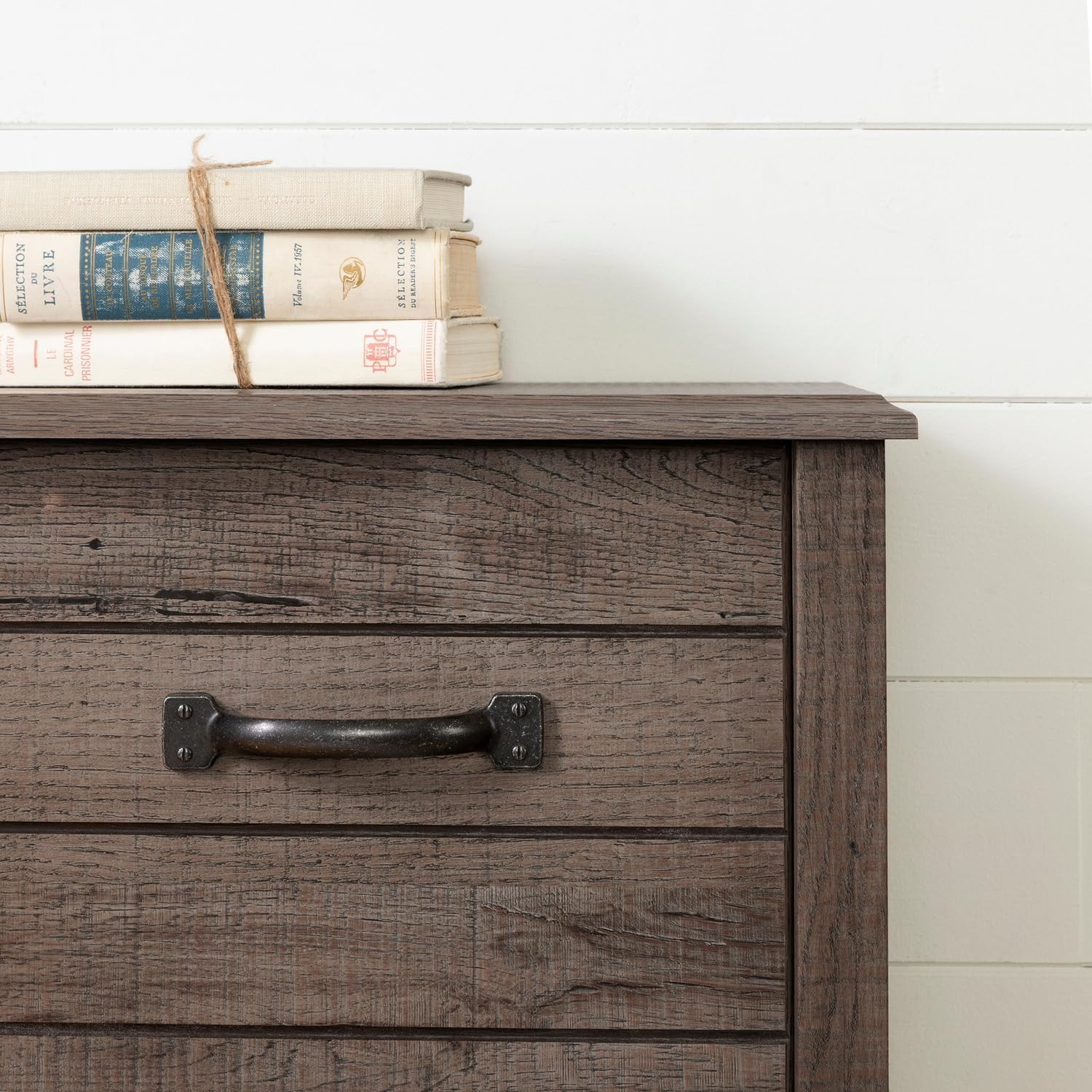 Bookcase Headboard with Storage Oak 64.5in k7