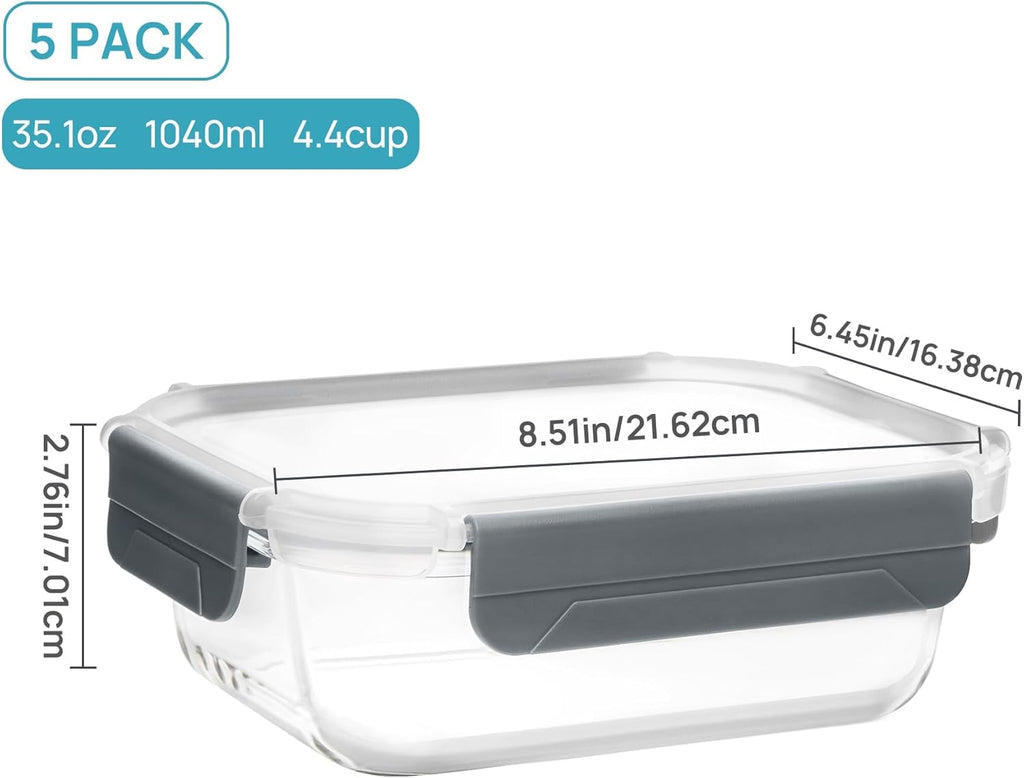 Glass Food Storage Containers with Lids Airtight Bento Boxes k7