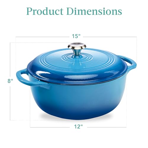 Enamel Cast-Iron Round Dutch Oven with Lid, 6 Quart, Red k7
