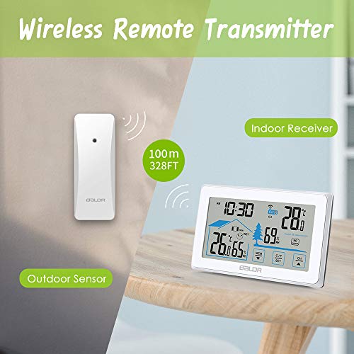 Wireless Indoor Outdoor Thermometer Hygrometer Touch Screen Digital Weather Station A7