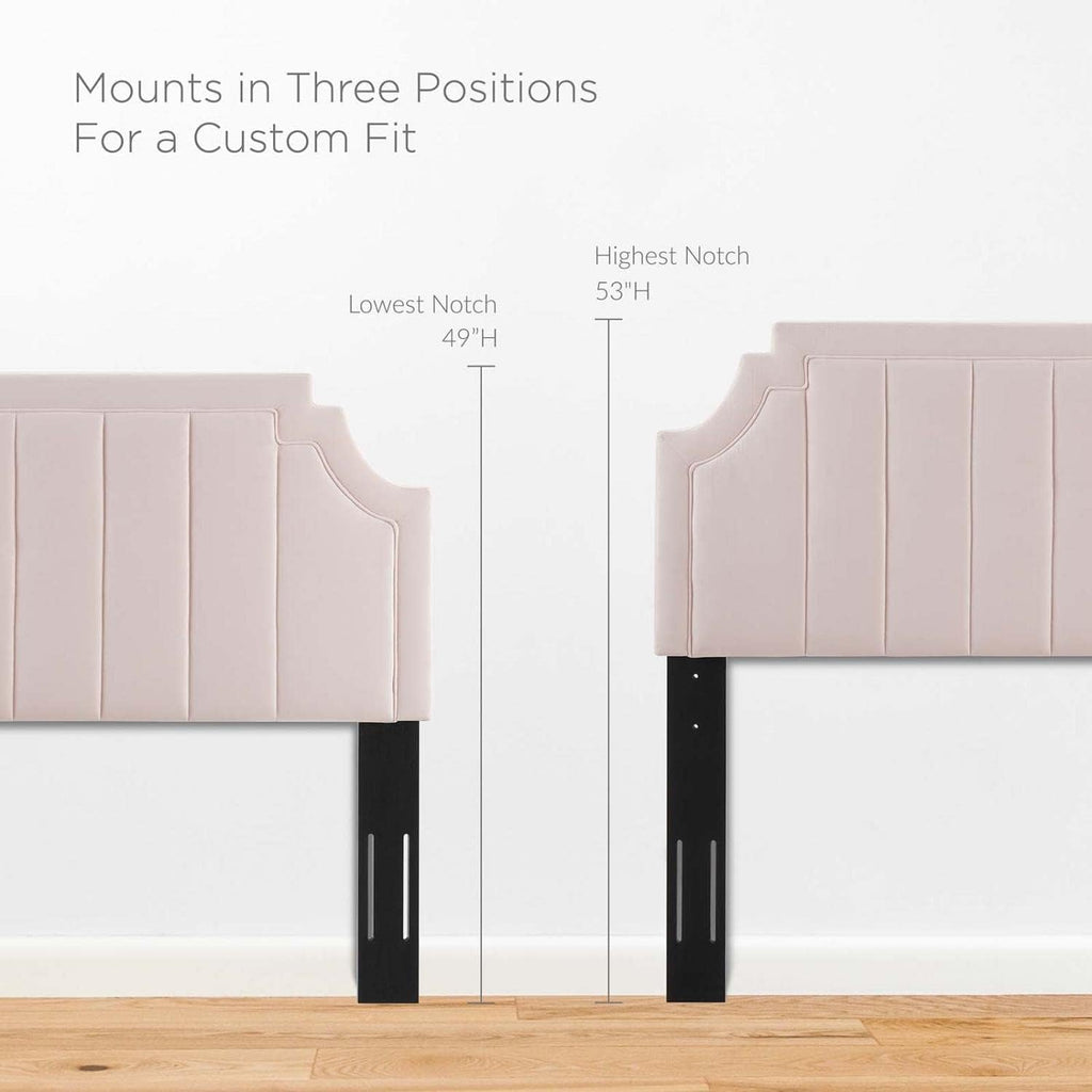 Channel Tufted Velvet Headboard, A7