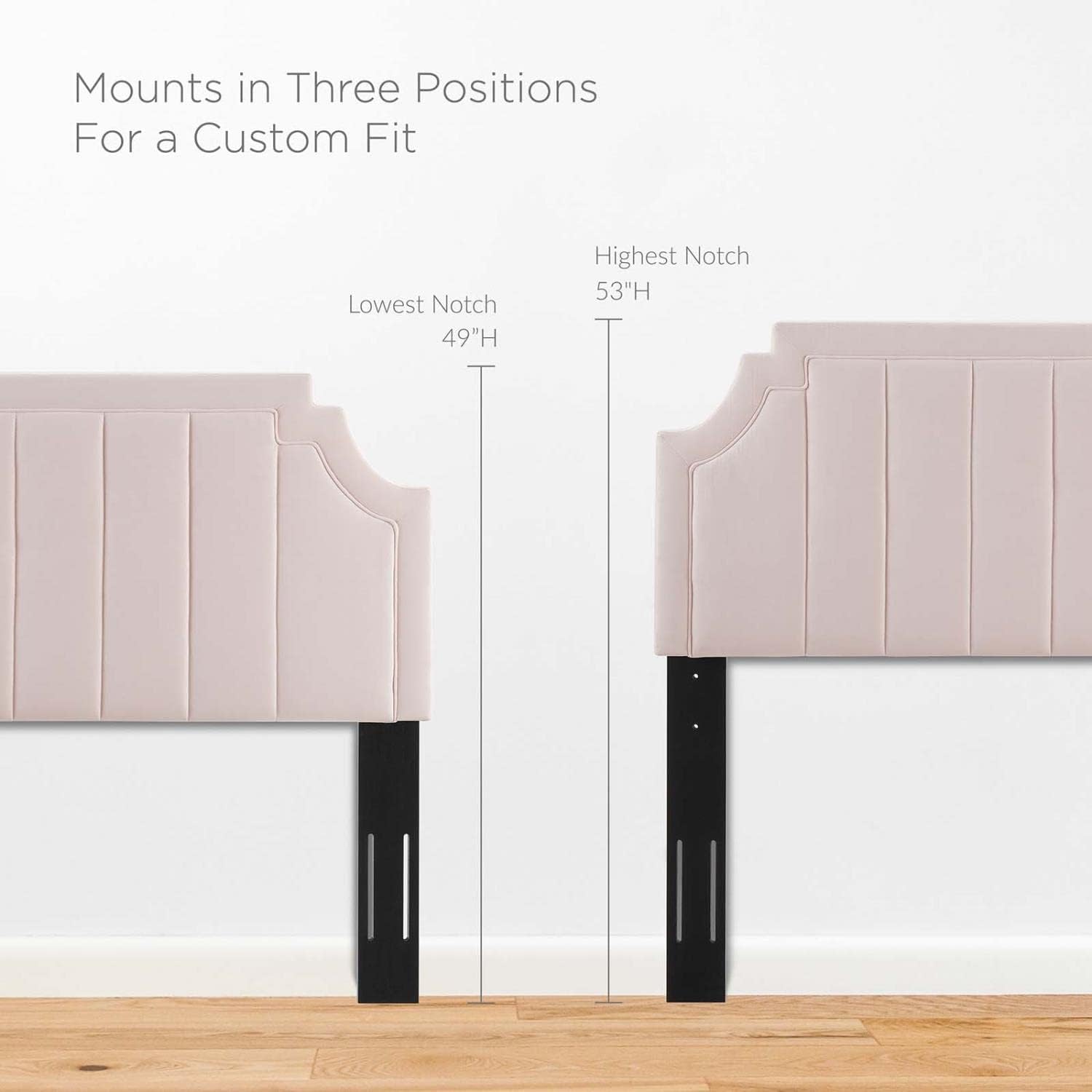 Channel Tufted Velvet Headboard, A7