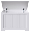30'' Toy Box Storage Chest Trunk for Boys Girls Kids,Wooden Storage Bench Organizer Box Shoe Blanket Chest,w/2 Safety Hinges,for Living Room,Bedroom,Entryway(White)