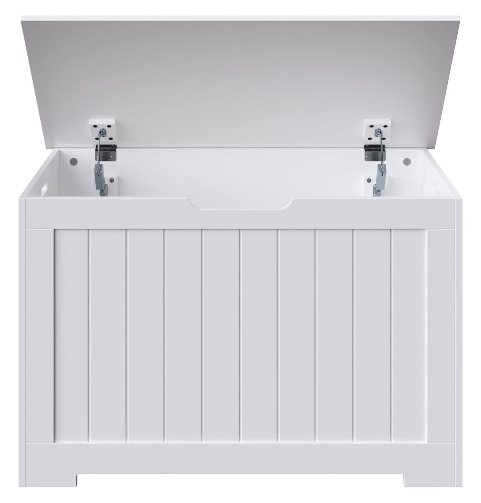 30'' Toy Box Storage Chest Trunk for Boys Girls Kids,Wooden Storage Bench Organizer Box Shoe Blanket Chest,w/2 Safety Hinges,for Living Room,Bedroom,Entryway(White)