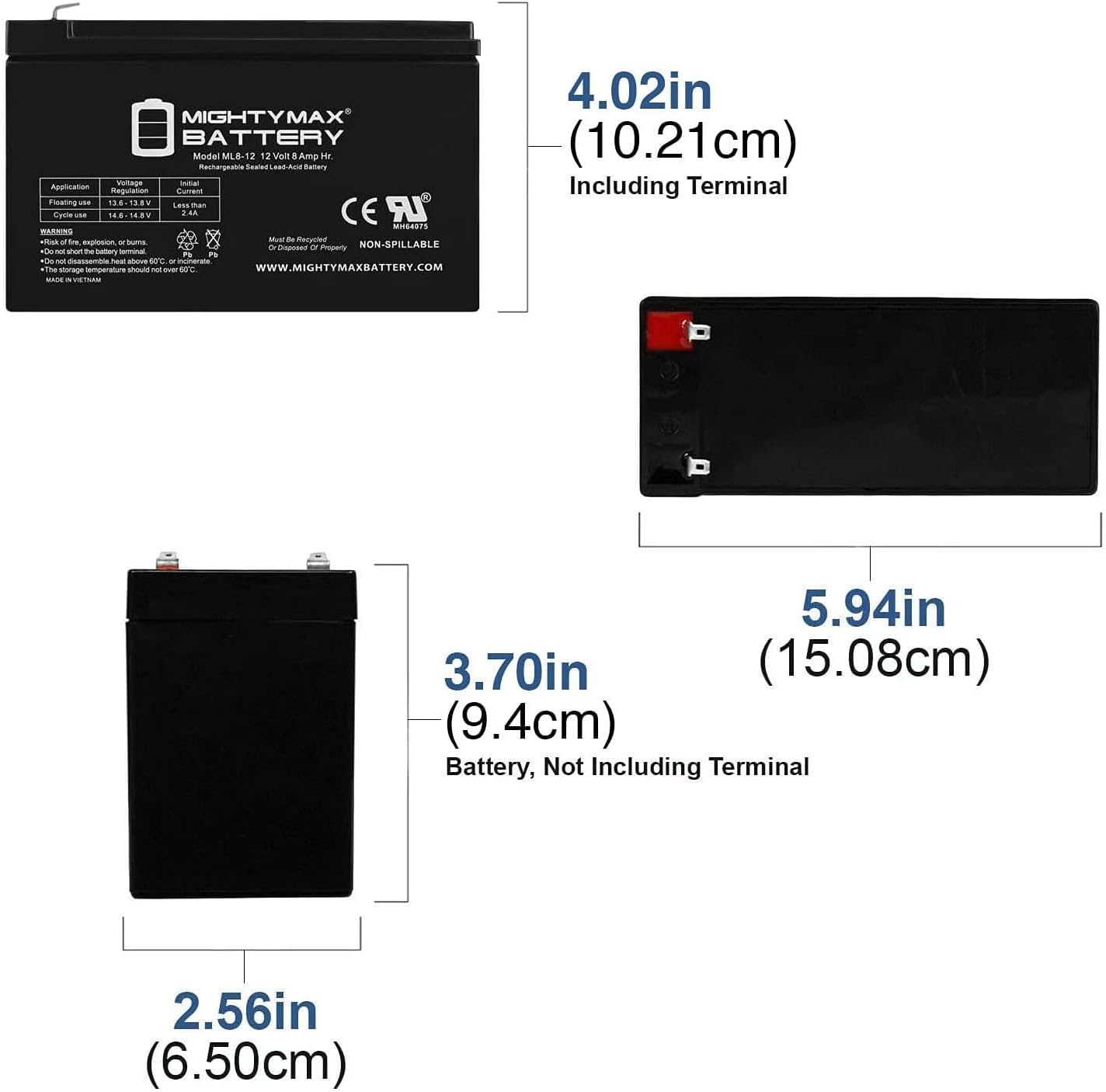 12V 8Ah Replacement Battery 8 Pack a7