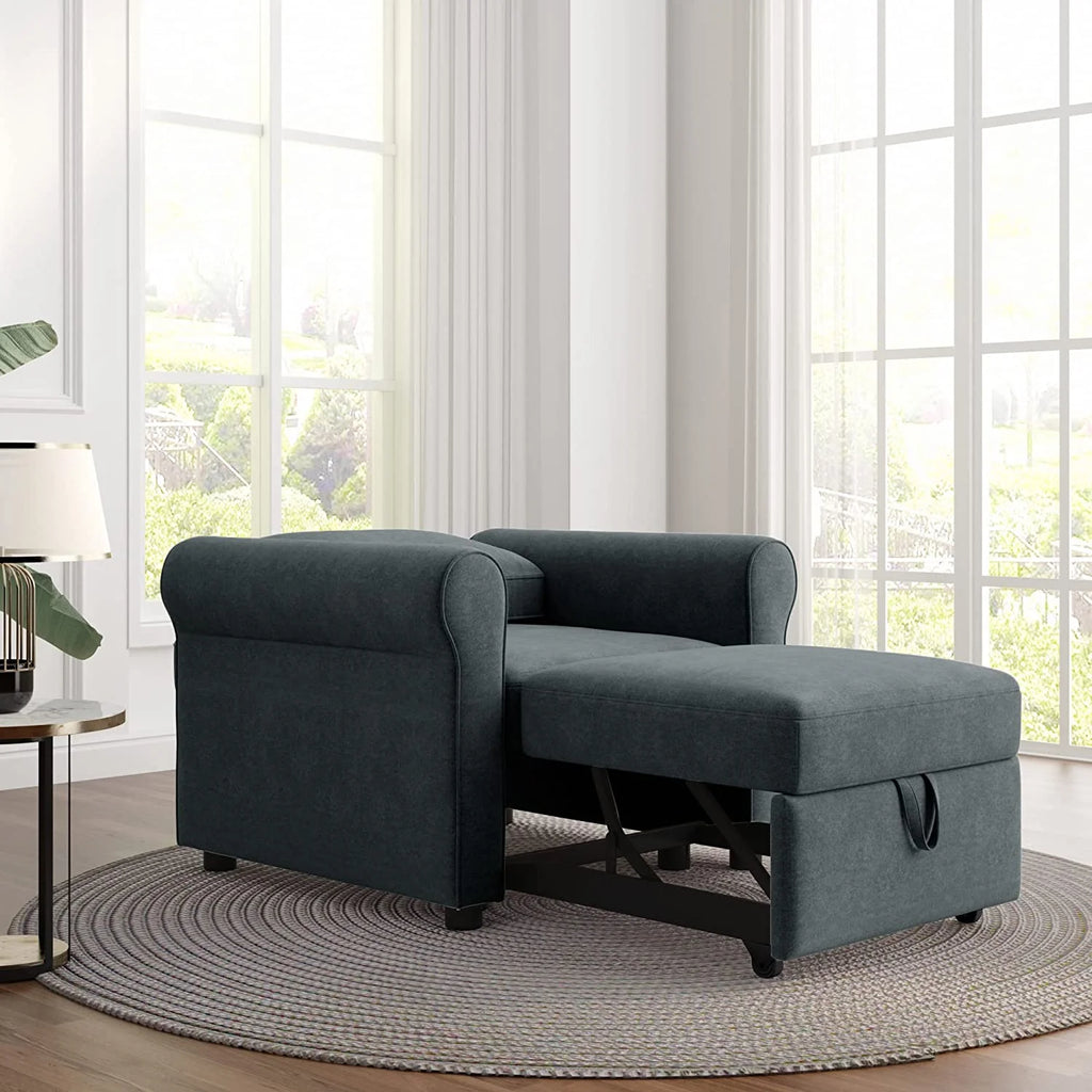 Sleeper Chair Convertible Sofa Bed Dark Blue k7