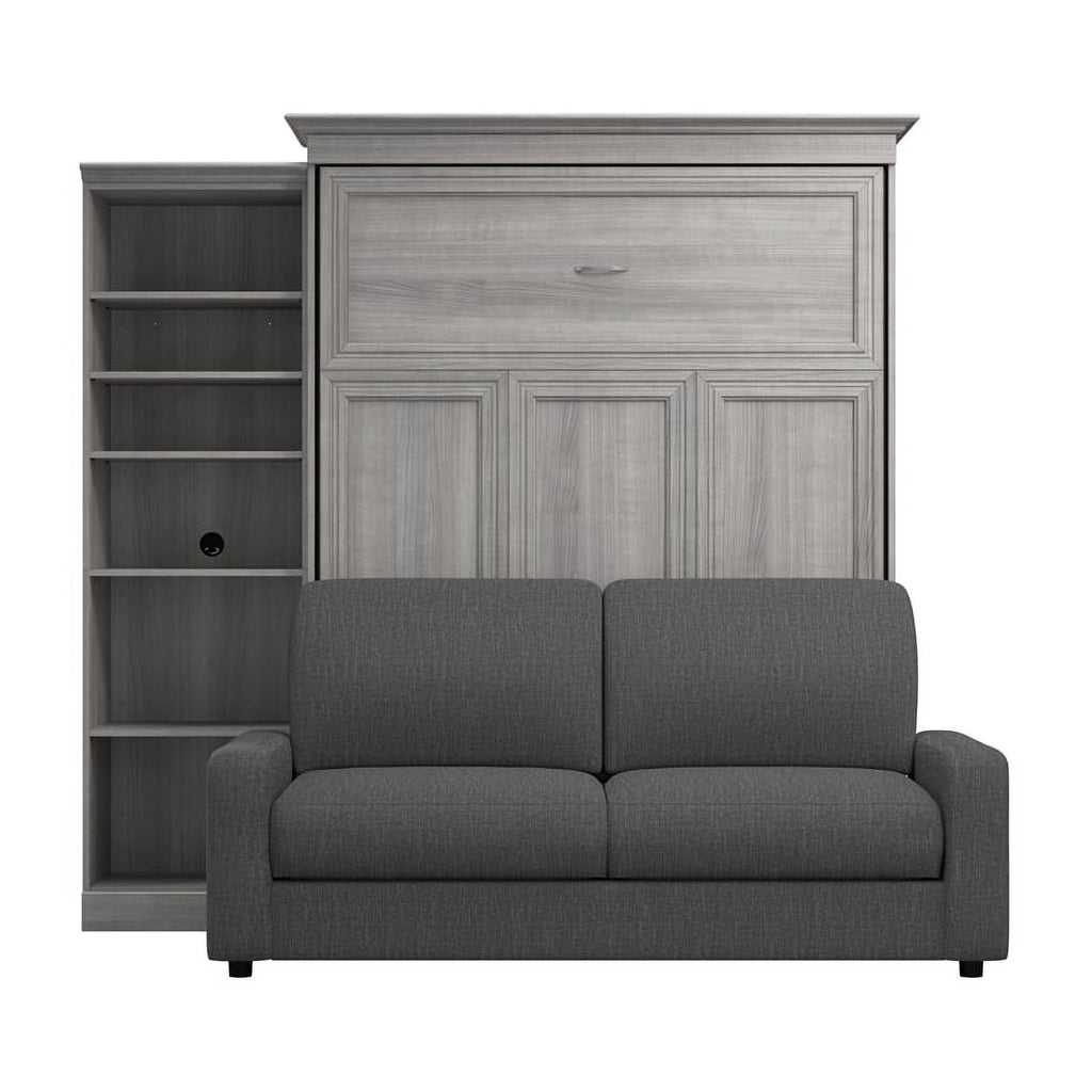 Queen Murphy Bed with Sofa Organizer Gray k7
