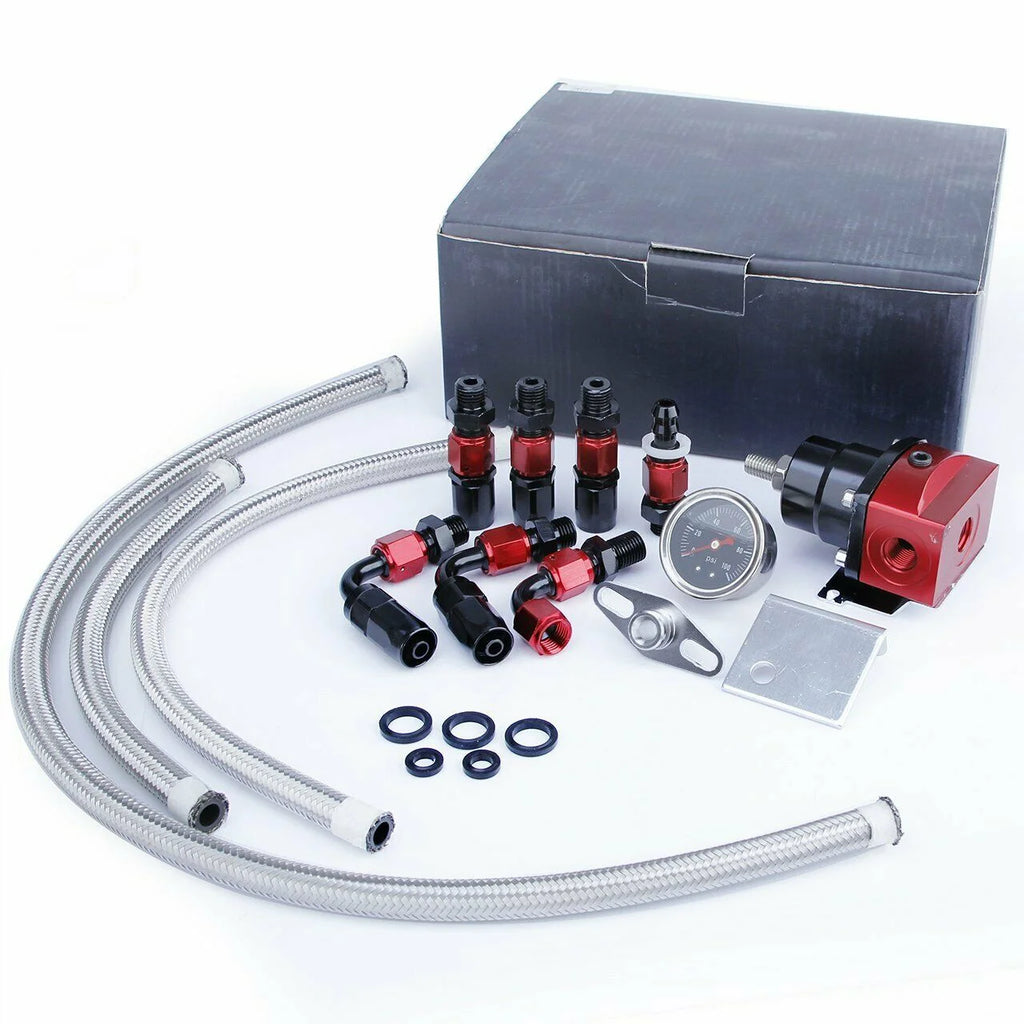 Fuel Pressure Regulator Kit 0-100psi Gauge 6AN A7