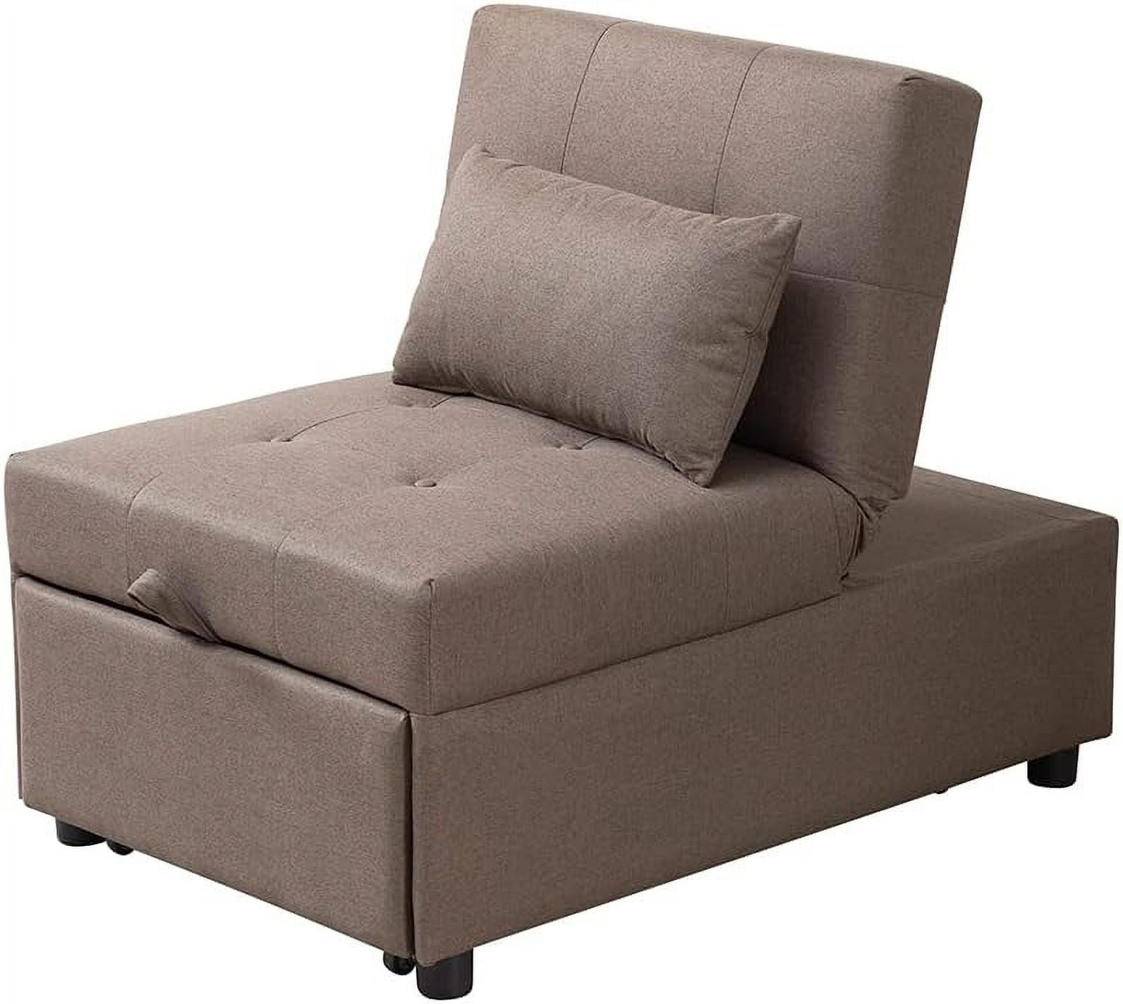 Convertible Sofa Bed Ottoman, Dark Grey K7m