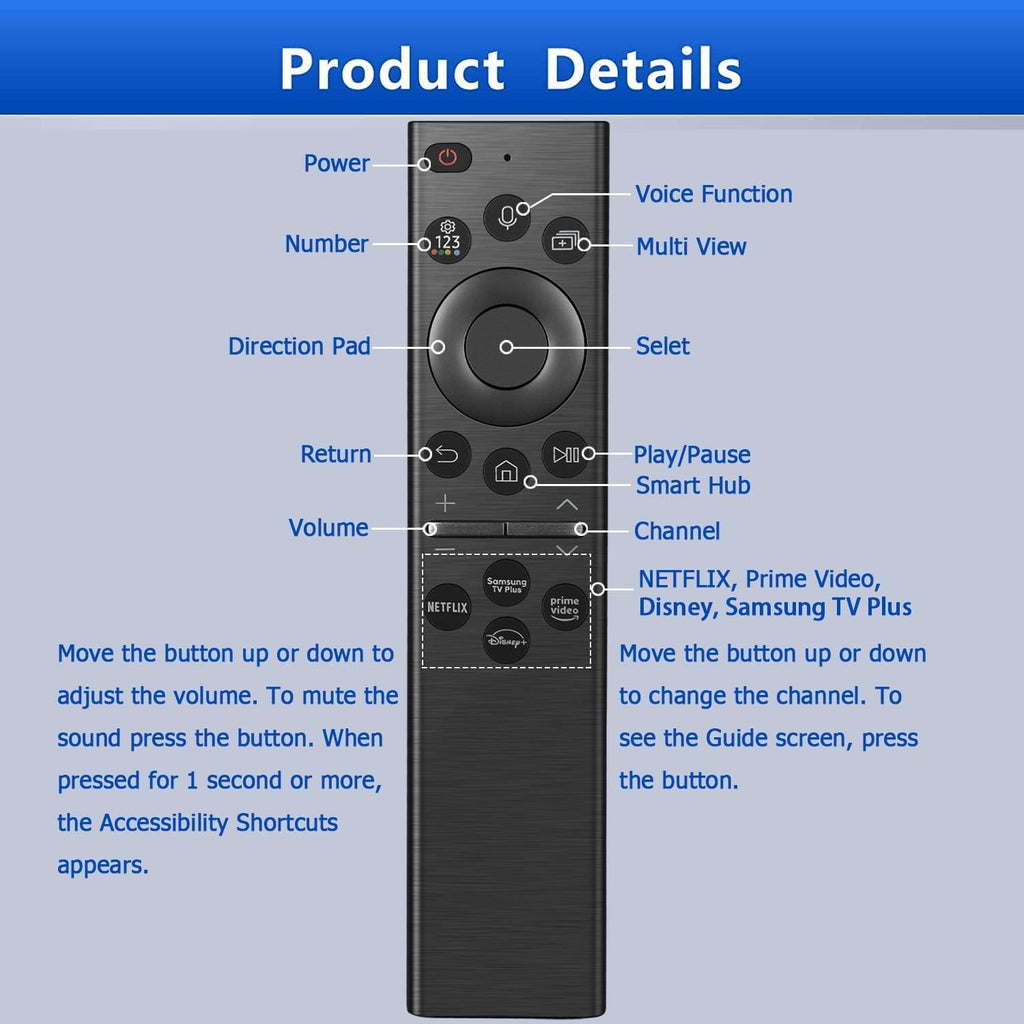 Replacement Voice Remote for Smart TVs Compatible with Neo QLED, Frame, Crystal UHD A7