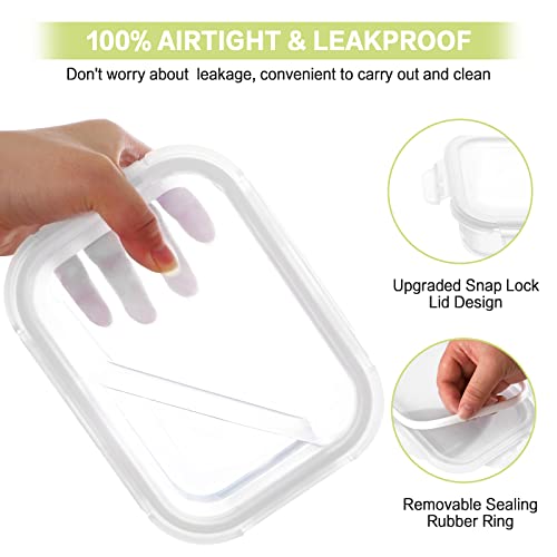Glass Meal Prep Containers 10 Pack Airtight Bento Boxes K7m