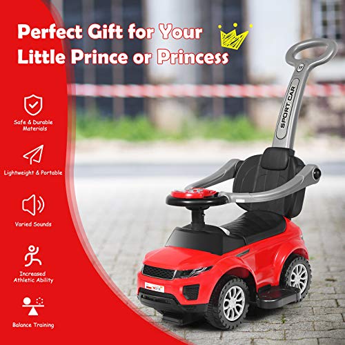 Ride on Push Car with Music, Light & Storage Pink 7q