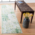 SAFAVIEH Madison Collection Runner Rug - 2'2" x 6', Green & Blue, Modern Abstract Design, Non-Shedding & Easy Care, Ideal for High Traffic Areas in Living Room, Bedroom (MAD499X)