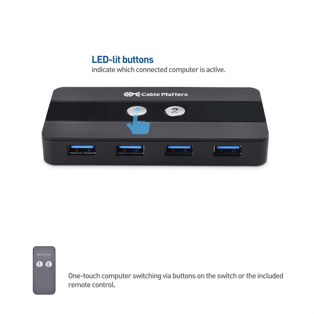 USB C KVM Switch Dual 4K 60Hz HDMI DisplayPort 4x USB 3.0 Remote Control A7