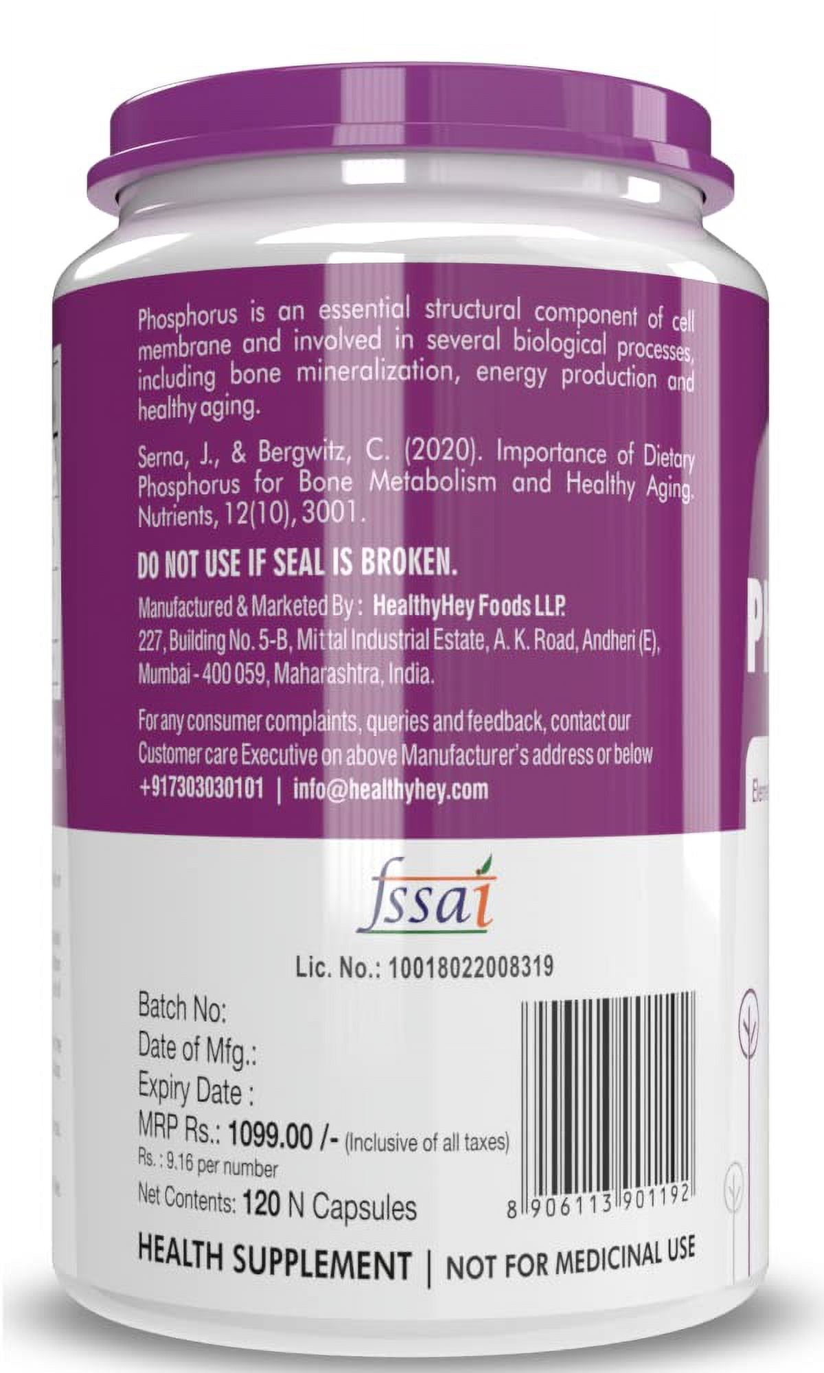Phosphorus Supplement 120 Veg Capsules K7