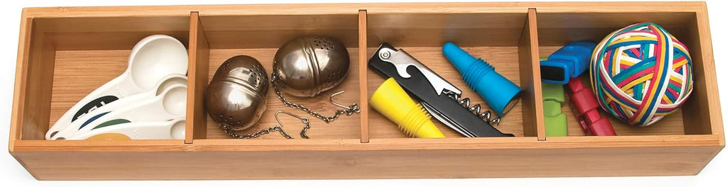 Bamboo Drawer Organizer with Removable Dividers 4-Section A7