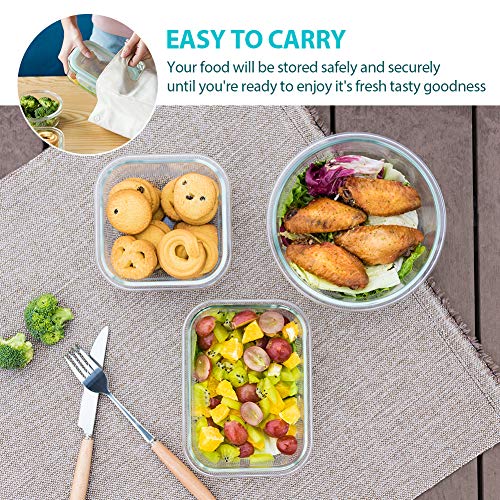 Glass Food Storage Containers 24 Piece Airtight Meal Prep Bento Boxes BPA Free Leak Proof White k7